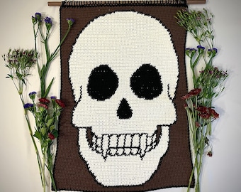 Vampire Skull Crochet Wall Hanging Pattern