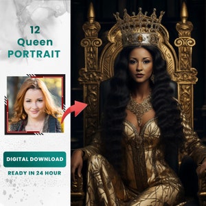 Custom Renaissance Queen Portrait: Personalized Royal Gift (Digital Download)