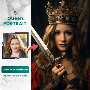 Custom Renaissance Queen Portrait: Unique Royal Gift (Digital Download)