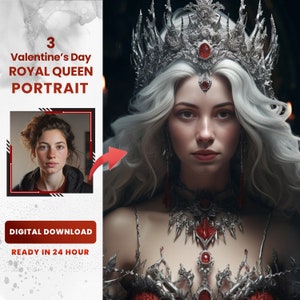 Custom Queen Royal Portrait from Photo, Renaissance Portrait, Custom Woman Portrait, Valentine's day gifts Custom