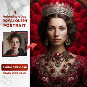 Custom Queen Royal Portrait from Photo, Renaissance Portrait, Custom Woman Portrait, Valentine's day gifts Custom