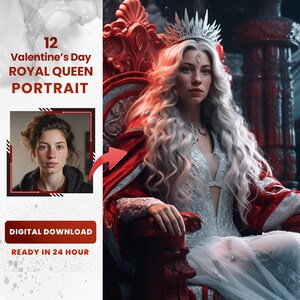 Portrait personnalisé de la reine royale : oeuvres d&#39;art personnalisées de style Renaissance (téléchargement numérique)