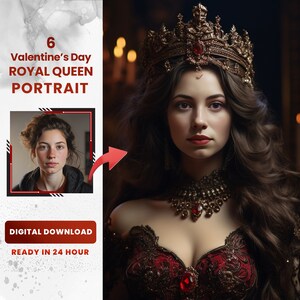 Custom Renaissance Royal Queen Portrait: Personalized Canvas Print (Digital Download)