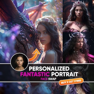 Personalized Fantasy Portrait from Photo: Unique Birthday Gift (Digital Download)