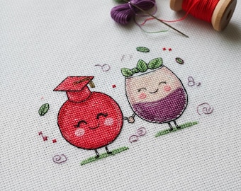 Instant Download Cross Stitch Pattern for Best Friends, DIY Graduation Gift PDF