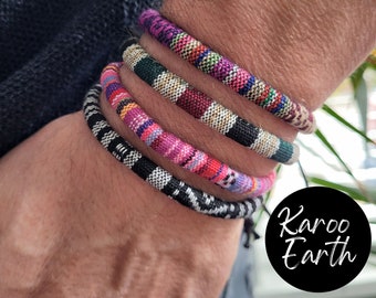 Bracciale da surfista / Abbigliamento da spiaggia unisex multicolore regolabile / Bracciale cerato da surf / Bracciali da surf Boho fatti a mano