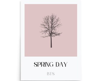 DIGITAL - aesthetic kpop wall print - spring day version 2 - minimalist bts poster to brighten your room