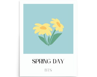 aesthetic kpop wall print - spring day danish pastel version - minimalist bts poster to brighten your room