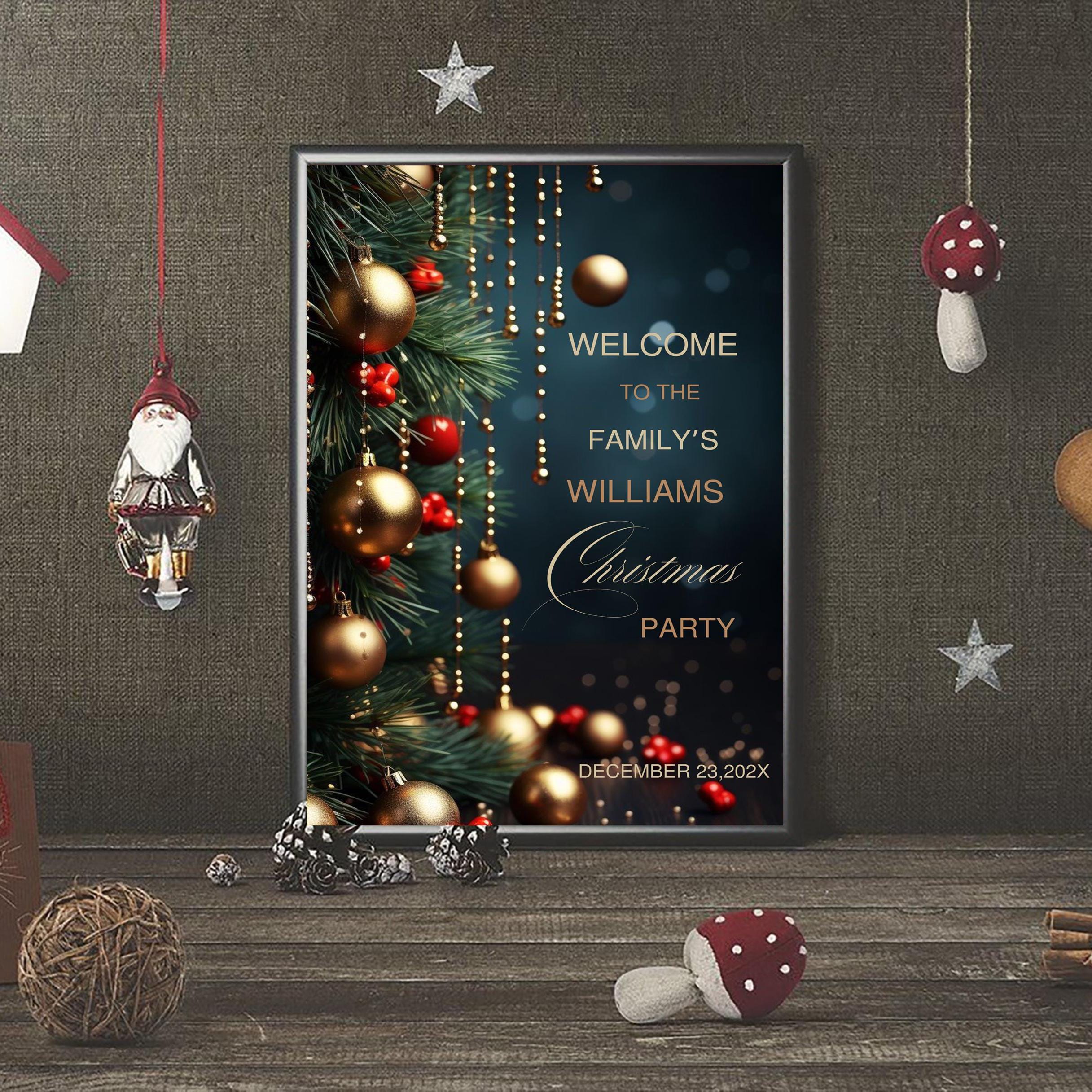 Printable Christmas Welcome Sign, Christmas Party Welcome Sign ...