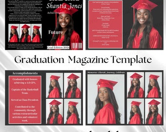 Editable Graduation Magazine Template, Graduation Magazine Template, Proud Parent Gift, Graduation Gifts for Graduates, Graduation 2024 Gift