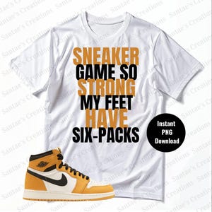 J1 Black and Gold Sneaker Match Shirt PNG Design