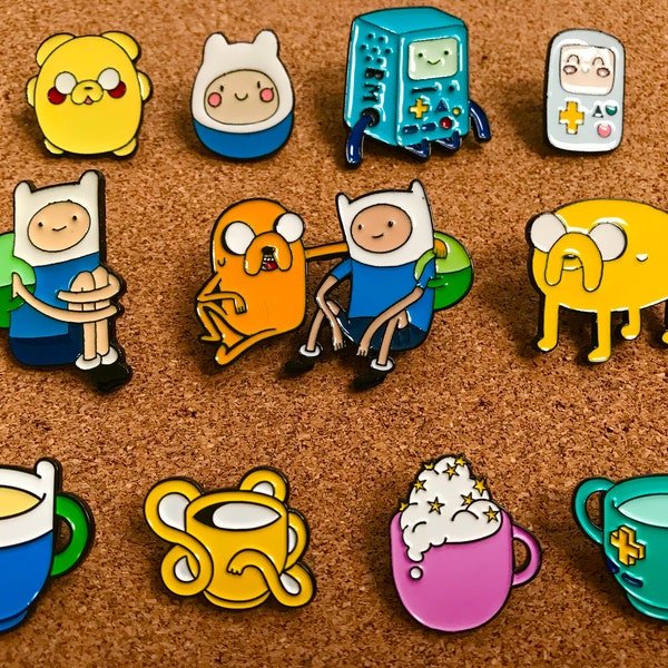 SET OF 11 Adventure Time Enamel Pins (Bottom Row 0.75" / Top and Middle Row 1"-1.5")