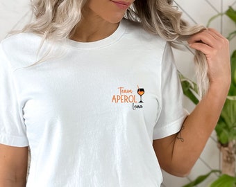 Aperol in Herzform Shirt, Holy Aperoli, Aperol, Aperol Spritz Shirt, They see me aperollin, JGA, Personalisiertes Geschenk