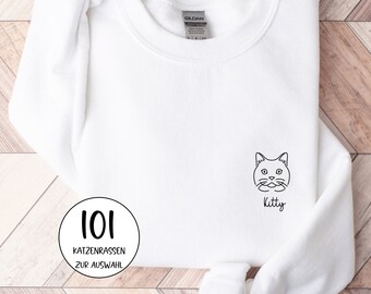 Geschenk für Katzenbesitzer, Personalisiertes Katzen Shirt, Katzen Pullover, Katze Shirt, Cat Lover Geburtstagsgeschenk, Katzenmama