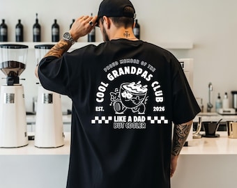 Cool Grandpa Club T-Shirt – Proud Member of the Cool Grandpas Club – Like a Dad but Cooler – Personalized Est. Date Gift