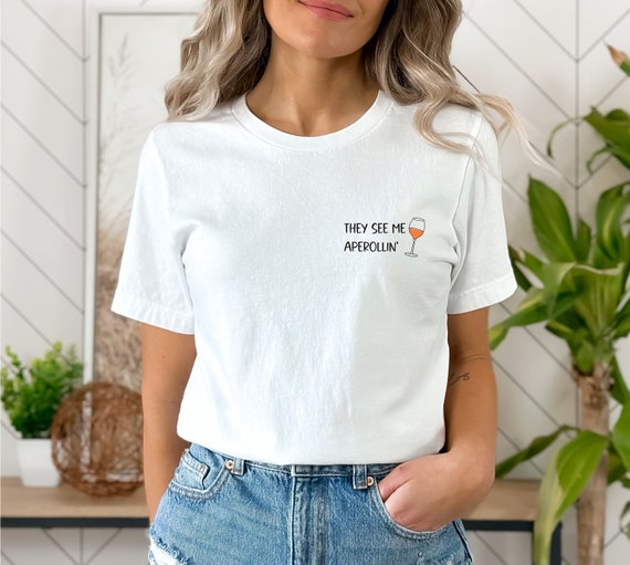 Aperol Shirt, Holy Aperoli, Aperol, Aperol Spritz Shirt, They see me aperollin, JGA, Personalisiertes Geschenk,  Junggesellinnenabschied