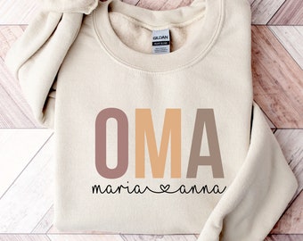 Oma Sweatshirt | Schwangerschaft verkünden | Du wirst Oma | Oma Hoodie | Enkel Name | Oma Shirt | Personalisiertes Geschenk