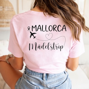 Mädelstrip Shirts, Girls Trip Shirts, Personalisierbares T-Shirt, Mallorca Shirts, Ibiza, Ballermann Gruppenshirt, Malle T-Shirt Rosa