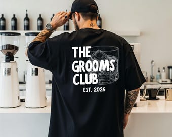 The Groom Shirt Men's Stag Party • Grooms Club T-Shirt • Whiskey Motif • Personalized Stag Party Shirt with Name • Team Groom