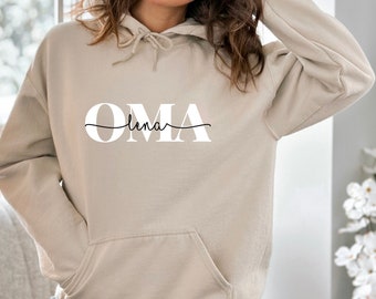 Oma Hoodie | Schwangerschaft verkünden | Du wirst Oma | Oma Sweatshirt | Enkel Name | Oma Shirt | Personalisiertes Geschenk