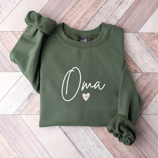 Oma Sweatshirt | Schwangerschaft verkünden | Du wirst Oma | Oma Hoodie | Enkel Name | Oma Shirt | Personalisiertes Geschenk
