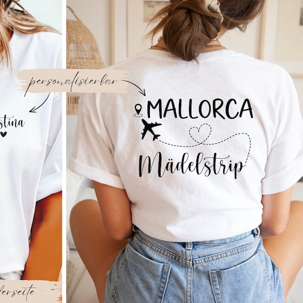 Mädelstrip Shirts, Girls Trip Shirts, Personalisierbares T-Shirt, Mallorca Shirts, Ibiza, Ballermann Gruppenshirt, Malle T-Shirt