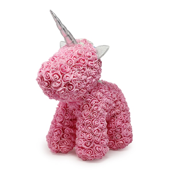 Adorable Pink Handmade Rose Unicorn, Luxury Gift For Couples, Rare Valentine's Day Surprise