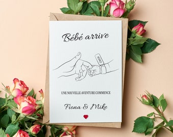 Personalized Pregnancy Announcement Card, good news, congratulations, the family is growing, announce baby's due date, pregnancy announcement idea