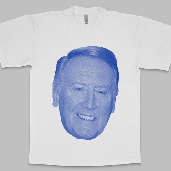 Vin Scully Dodgers Halftone Silk Screen Tshirt. High quality Tshirt with oversize print !