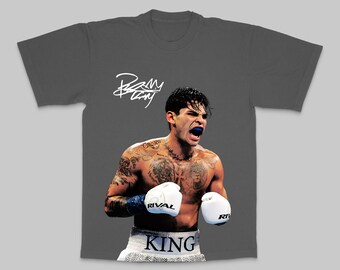 Ryan Garcia King Signature Boxing Picture Fight Vintage Style Tshirt. High quality Tshirt with oversize print !