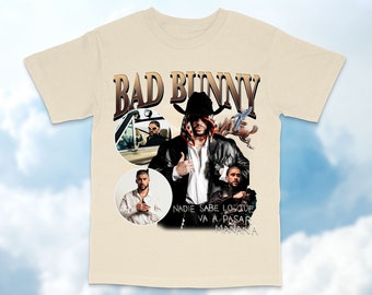 Bad Bunny Nadie Sabe Lo Que Va A Pasar Mañana T-shirt verkrijgbaar in meerdere kleuren. Hoge kwaliteit T-shirt met oversized print!
