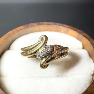 Vintage 9ct Gold Snake Ring with Diamonds | Elegant Symbolic Jewelry | Unique Statement Ring  | UK L - US 5.75 | Resizable | Hallmarked