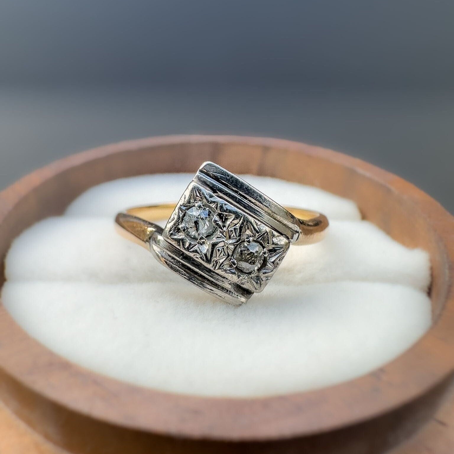 Gorgeous Art Deco | Vintage | 18ct | 18k Gold & Platinum | Diamond Crossover Ring | Statement Ring |