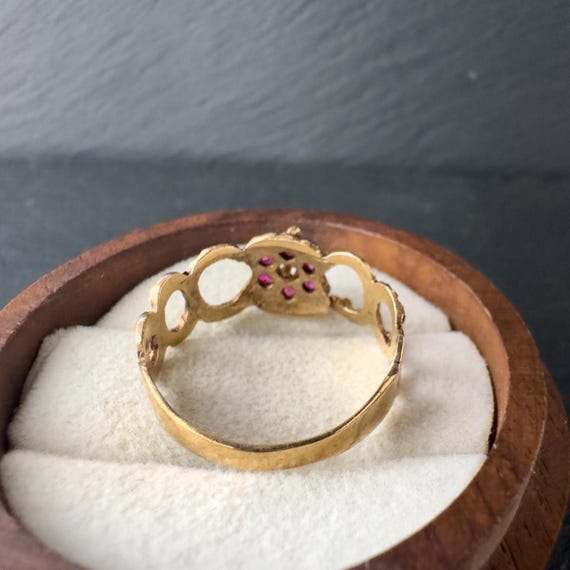 1970s | Vintage 9ct Gold | Ruby & Spinel Cluster … - image 7