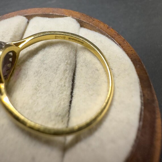 Vintage 1950s 18ct Solid Gold Ruby & Diamond Clus… - image 7