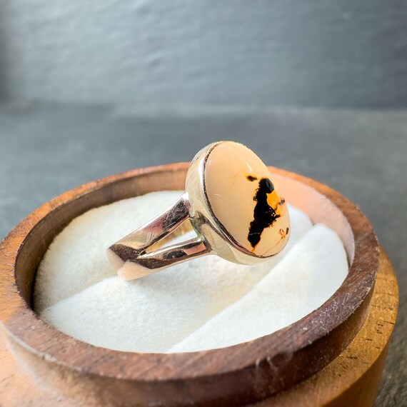 Antique 9ct Gold Agate Statement Ring - English H… - image 4