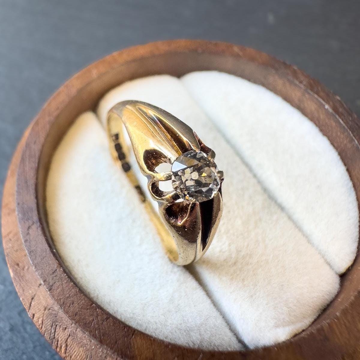 アンティーク 1897年 ビクトリア朝 9カラット ゴールド オールドカット