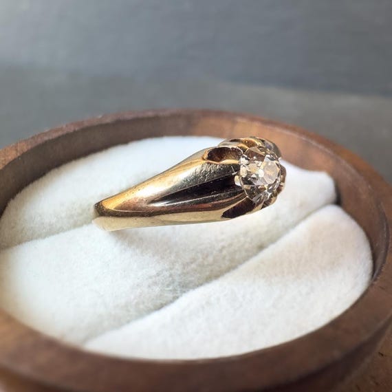 アンティーク 1897年 ビクトリア朝 9カラット ゴールド オールドカット