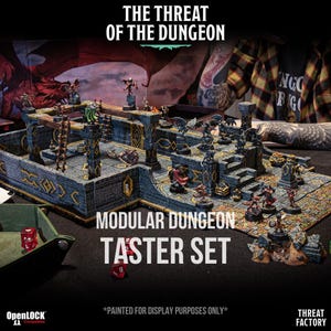 Modular Dungeon Taster Set - OpenLock Terrain Tiles for TTRPG | 3D Printed RPG Scenery | DnD | Pathfinder