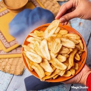 Dried Banana Chips 1KG: Natural Healthy Snack, No Sugar Added