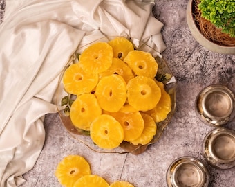 Natural Dried Pineapple: Chewy Tropical Vegan Snack, No Sugar Added