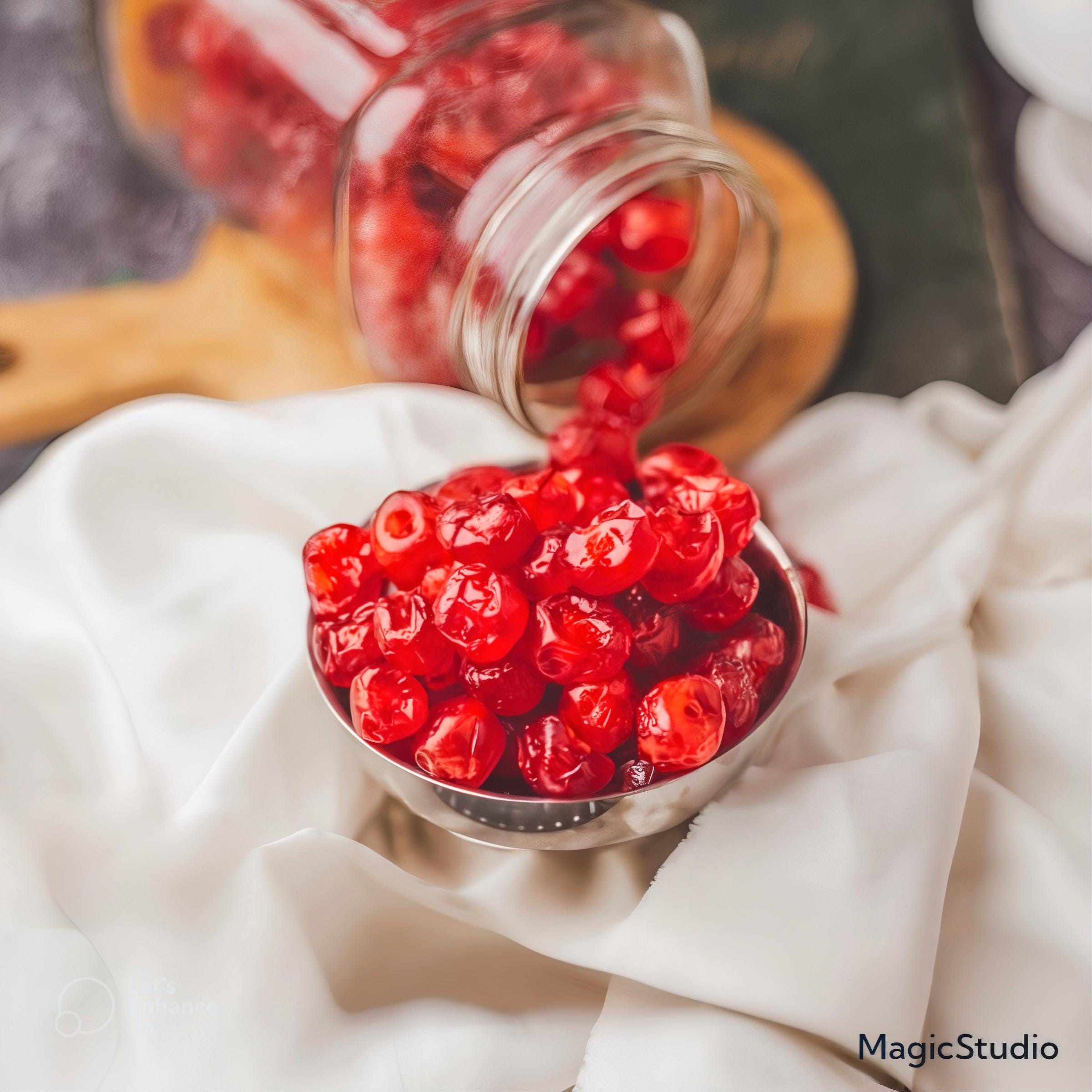 Sun-Dried Red Cherries: No Sugar Added, Vegan Snack (1kg Bag)