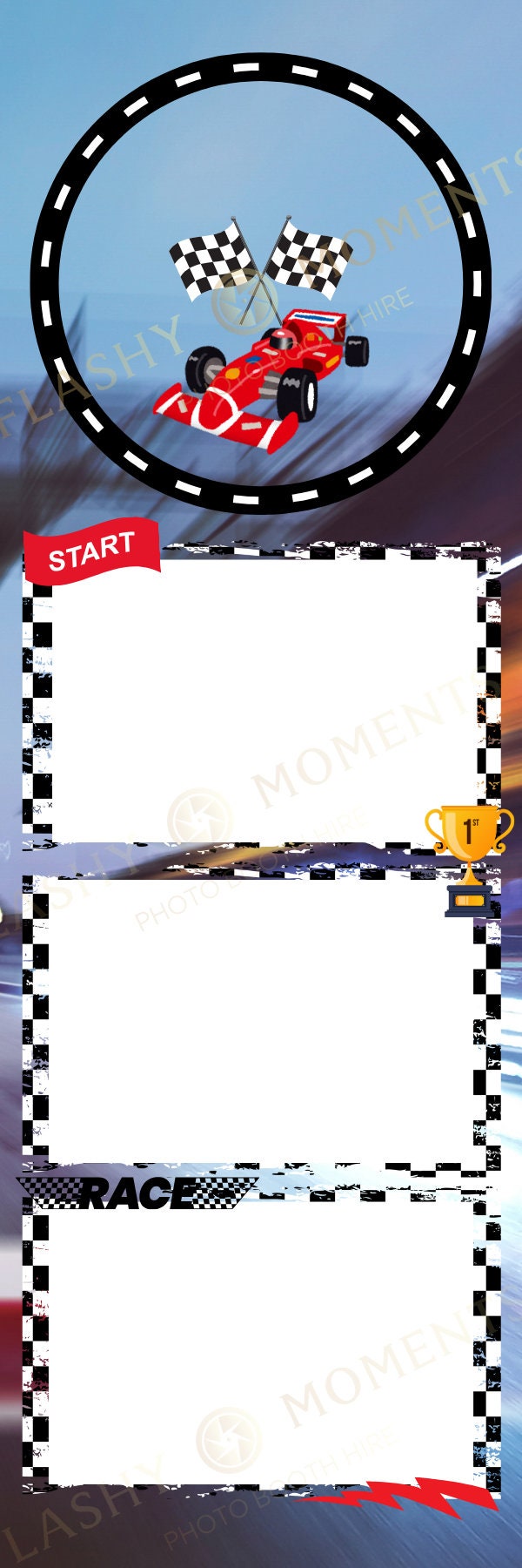 Race Car Formula One Racing Themed Photo Booth Template 2x6 Photo Strip ...
