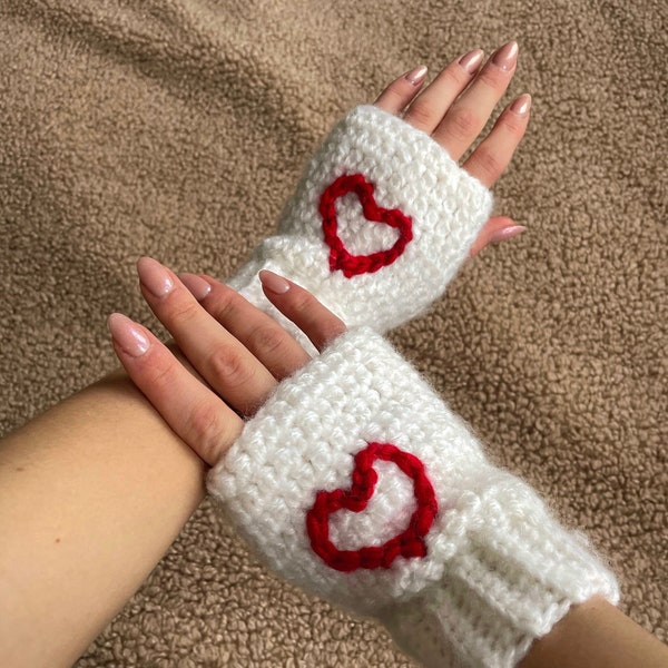 Crocheted hand gloves. Soft and warm gloves. Fingerless gloves.