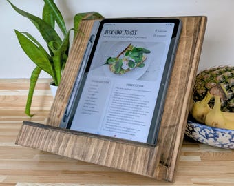Wooden Cookbook Stand, Cookbook Holder, Book Stand, Gift Tablet Stand