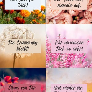 Aufkleber für Grabkerzen | 6 Stück | zum ausschneiden und aufkleben