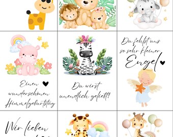 Stickers for grave candles | Star Children | 9 pieces