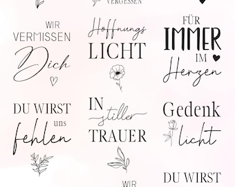 Stickers for grave candles | 12 pieces