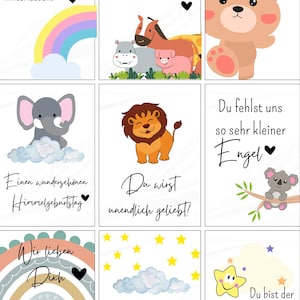 Aufkleber für Grabkerzen | Sternenkinder | 9 Stück