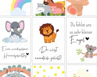 Stickers for grave candles | Star Children | 9 pieces